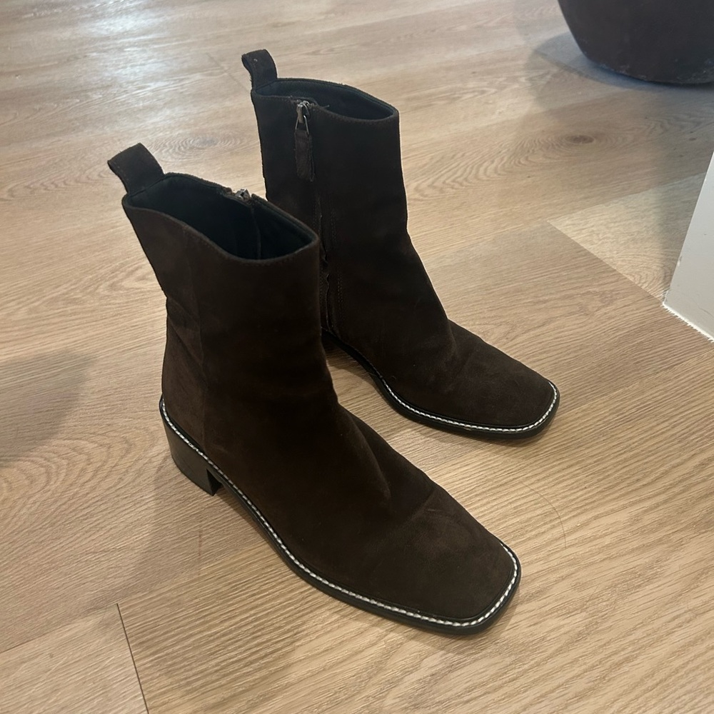 Everlane Espresso Suede  Ankle Boots - “City Boot”